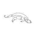 One single line drawing of big anteater for logo identity. Worm tongue animal mascot concept for national park icon. Modern