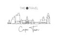 One single line drawing of Cape Town city skyline, South Africa. World historical town landscape. Best holiday destination