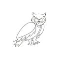 One single line drawing of elegant owl bird for company logo identity. Symbol of education, wisdom, wise, school, smart, knowledge Royalty Free Stock Photo