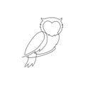 One single line drawing of elegant owl bird for company logo identity. Symbol of education, wisdom, wise, school, smart, knowledge Royalty Free Stock Photo
