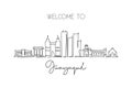 One single line drawing Guayaquil city skyline, Ecuador. World historical town landscape wall decor poster print. Best place Royalty Free Stock Photo