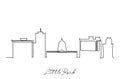 One single line drawing Little Rock city skyline, Arkansas. World historical town landscape. Best holiday destination postcard