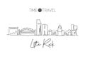 One single line drawing Little Rock city skyline, Arkansas. World historical town landscape. Best holiday destination postcard.