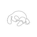 One single line drawing of smart unique platypus for logo identity. Typical cute Australian animal mascot concept for national