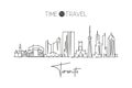 One single line drawing of Toronto city skyline, Canada. World historical town landscape. Best holiday destination home wall decor Royalty Free Stock Photo