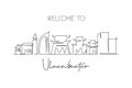 One single line drawing of Ulaanbaatar city skyline, Mongolia. Historical town landscape in the world. Best holiday destination.