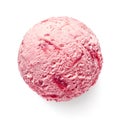 Single strawberry ice cream ball or scoop Royalty Free Stock Photo