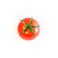 One single cherry tomato with stem isolated on white background Royalty Free Stock Photo