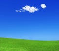 one single small fluffy white cloud Royalty Free Stock Photo