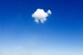 one single small fluffy white cloud Royalty Free Stock Photo