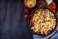 One skillet cheeseburger mac and cheese Royalty Free Stock Photo