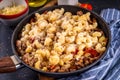 One skillet cheeseburger mac and cheese Royalty Free Stock Photo