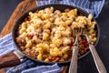 One skillet cheeseburger mac and cheese Royalty Free Stock Photo