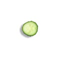 One slice closeup of fresh organic cucumber isolated on a white background. Royalty Free Stock Photo