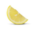 One slice of lemon citrus fruit isolated on white backgroun. Royalty Free Stock Photo