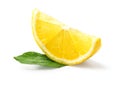 One slice of lemon citrus fruit Royalty Free Stock Photo