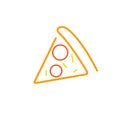 One slice pizza outline icon Royalty Free Stock Photo