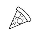 One slice pizza outline icon Royalty Free Stock Photo