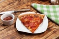 One slice of pizza. Royalty Free Stock Photo