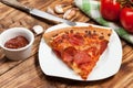 One slice of pizza. Royalty Free Stock Photo