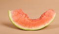 One slice of watermelon with big bite Royalty Free Stock Photo