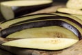 one sliced ripe eggplant on the table Royalty Free Stock Photo