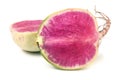 One sliced watermelon radish isolated on white background Royalty Free Stock Photo