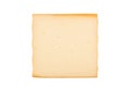 One smoked cheese slice on white background Royalty Free Stock Photo