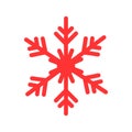 One Snowflake color vector Icon. Flat logo of snowflake isolated on white background.