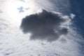 A solitary low level cloud on a bright spring day. Royalty Free Stock Photo