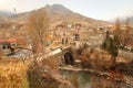 The Sanahin bridge with figure of cat in Lori region, Armenia Royalty Free Stock Photo