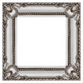 one square grey and silver wooden frame isolated on white