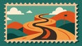 One stamp features a winding road representing the ups and downs of the journey and the challenges that the individual