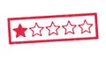 One star rating red ink stamp