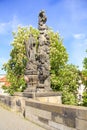 One of the statues on the Charles Bridge, Prague, Czech Republic Royalty Free Stock Photo