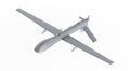 Stealth military drone 3D illustration on white background