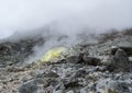 A fumerole with sulfur deposit on Mt. Sibayak, Indonesia.