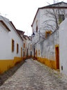One Steep, Narrow Street With No People In Evora