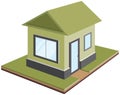 One-storey house, isometric projection