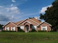 One Story Brick Residential Home Royalty Free Stock Photo