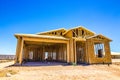 One Story New Home Construction In Framing Stage Royalty Free Stock Photo