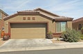 One-story Ranch Stucco Home in Tucson, Arizona Royalty Free Stock Photo