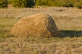 One straw stack. Photo close-up in summer