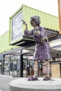 One of the street sculptures installed at Restart Mall to pay tribute to quiet moments of heroism in post-earthquake Canterbury