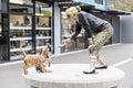 One of the street sculptures installed at Restart Mall to pay tribute to quiet moments of heroism in post-earthquake Canterbury