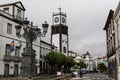 One of streets in center of Ponta Delgada. Royalty Free Stock Photo