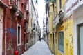 One of the streets near the Grand Canal promenade in Venice, Italy .