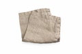 One striped beige colored pure cotton linnen napkin