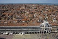 View from St. Marks Campanile bell tower in Venice