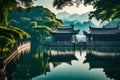 One of the stunning views of West Lake in China from Hangzhou\'s pagoda